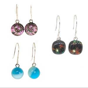 Colorful Dichroic Glass Earrings